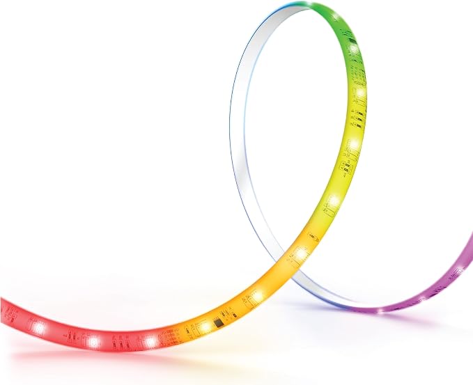 Feit Electric 10FT Smart Chasing LED Strip Light, RGB Color-Changing + Tunable White, Wi-Fi App & Remote Control, Alexa & Google Home, Linkable, Cuttable, Indoor/Outdoor, TAPE10/CHASE/AG