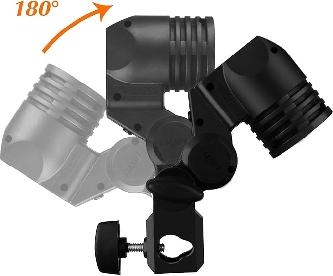 EMART Light Bulb Stand, E26 / E27 AC Socket with Umbrella Lamp Holder, Photography Lighting Mount for Photo Video Studio - 2 Pack