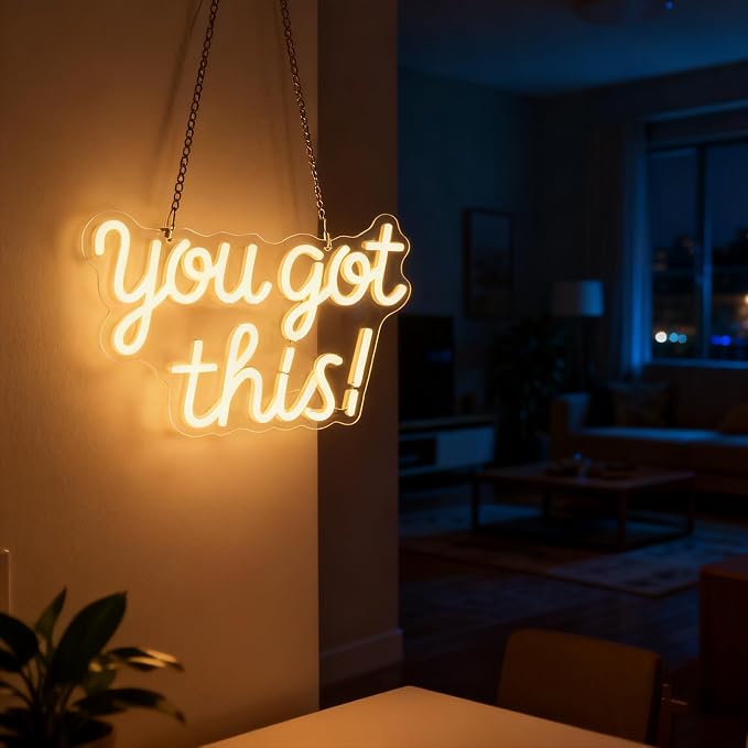 You Got This Neon Sign Dimmable LED Neon Light for Wall Decor | Inspirational You Got This Sign Lights for Home, Bedroom, Office, Student Dorm, Classroom, Party Decor& Motivational Gift