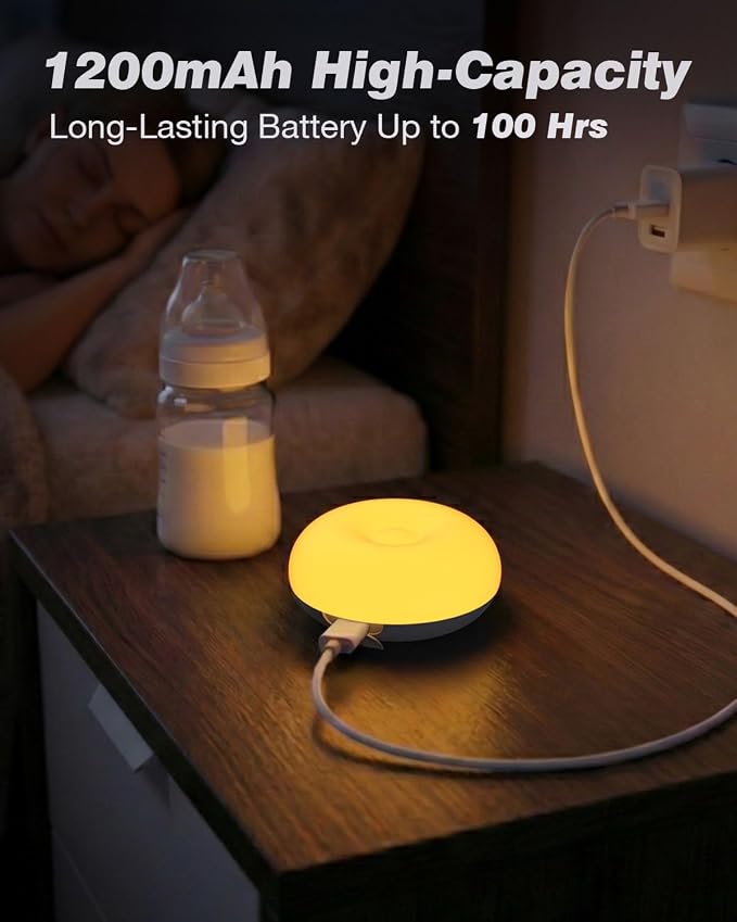 Baby Night Light, 0 Blue-Light Nursery Egg Light for Breastfeeding, Flip Design, Soft BPA Free, 3 Colors & Dimming, Rechargeable Portable Touch Nightlight for Kids Toddler
