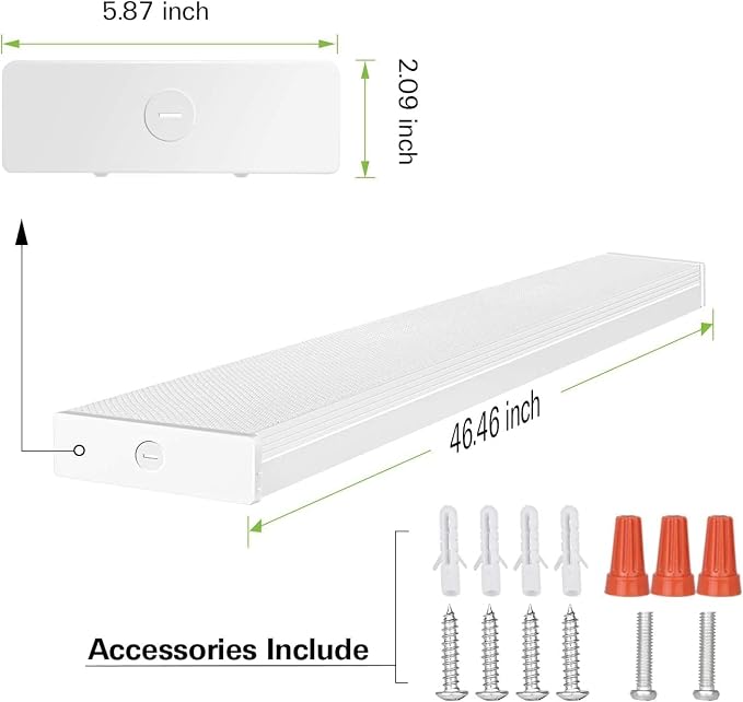 hykolity 4FT 5.7" W LED Wraparound Light with 40W 4400LM 4000K, Hardwired | 4 Foot LED Wrap Light Fixture,2-Lamp 32W Fluorescent Equiv. Flush Mount Office Ceiling Light for Garage Office Kitchen,ETL,4P