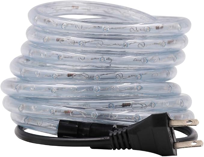 9.9ft 2-Wire Waterproof LED Rope Light Kit, 110V-120V PVC 30 LED/M Tube Lights Strip, 1/2" Rope Lights for Background, Outdoor, Christmas, Home Decoration(Multi-Color)