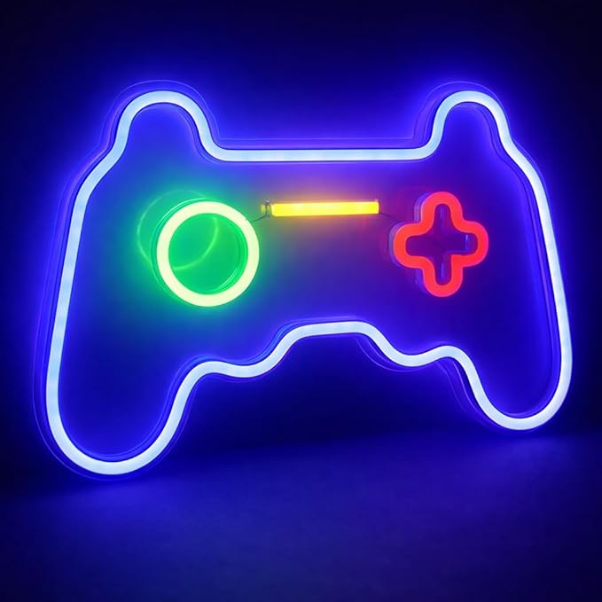 ineonlife LED Gamer Neon Sign Gaming Room Neon Signs for Game Room Wall Decor Boys Teen Bedroom Decorations Accessories and Decor Bar Party Man Cave Birthday Gifts for Teens