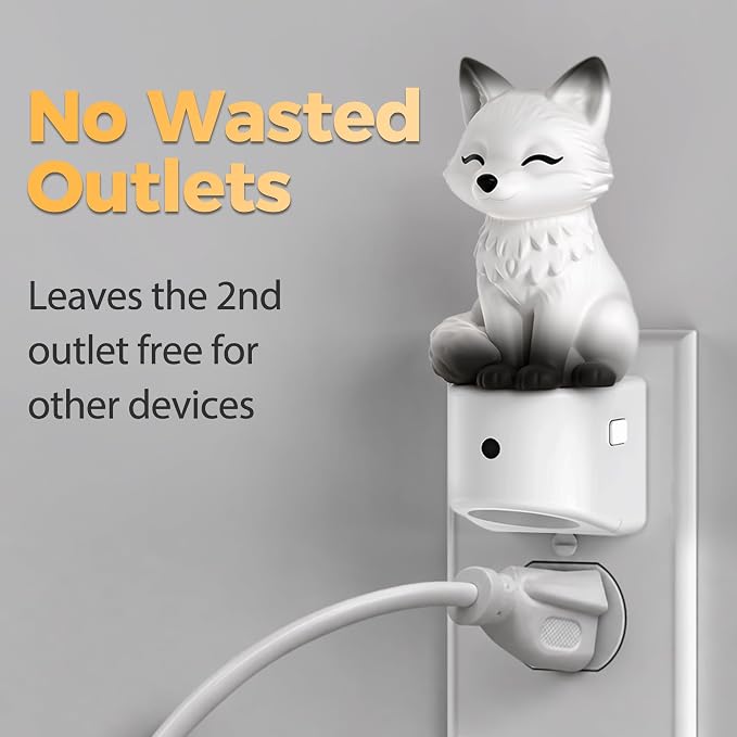 Night Light for Kids,White Fox Kids Night Light,Kids Room Decor | 8 Colors+ Soft White 3000K Nightlight,Dusk to Dawn Sensor,Nightlights for Kids Room Bedroom,Birthday Gift
