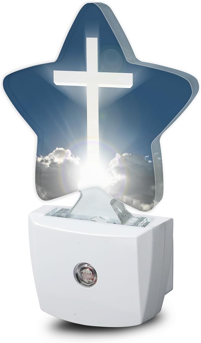 Cross Heaven Plug-in Night Light with Dusk-to-Dawn Sensor for Bedroom,Bathroom and Living Room Sleep Friendly lamp for Women/Girls/Boys Gift,0.5W