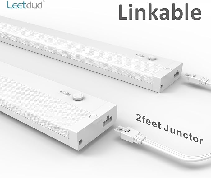 Under Cabinet Lighting Plug in or Hardwired Built-in Dimmer, 40 Inch 20W, 5CCT 2700/3000/3500/4000/5000K, Linkable Counter Lights for Kitchen, ETL Dimmable LED Light Fixture, White