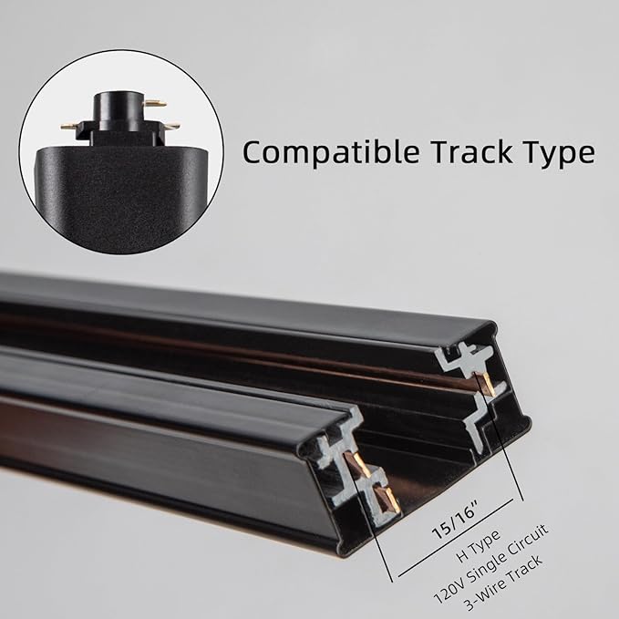 LED Track Lighting Heads Dimmable 24W 5CCT 2700K/3000k/3500k/4000k/5000k,Single Circu H Track Lighting Heads,Zoomable Beam 15° to 60° Ideal for Accent Art and Task Lighting,(3 Pack - White-5CCT)