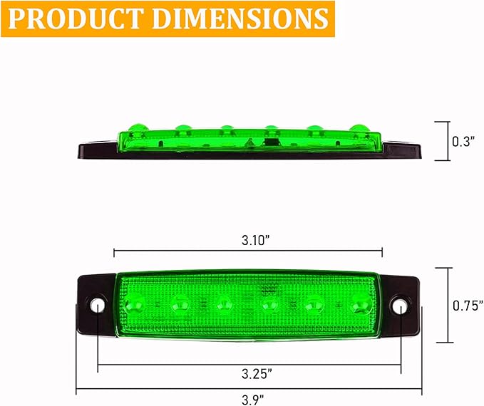 PSEQT LED Boat Interior Lights Marine Courtesy Light Strip Deck Transom Cockpit Navigation Lighting Waterproof for Fishing Pontoon Kayak Yacht Sailboat (Green 10Pcs)
