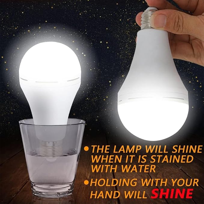 12-Pack Rechargeable Emergency 15W LED Light Bulb,Battery LED Bulbs Light 150W Equivalent for Power Outage Camping Outdoor Activity Hurricane 6000K E26 Base Emergency Lighting Bulb