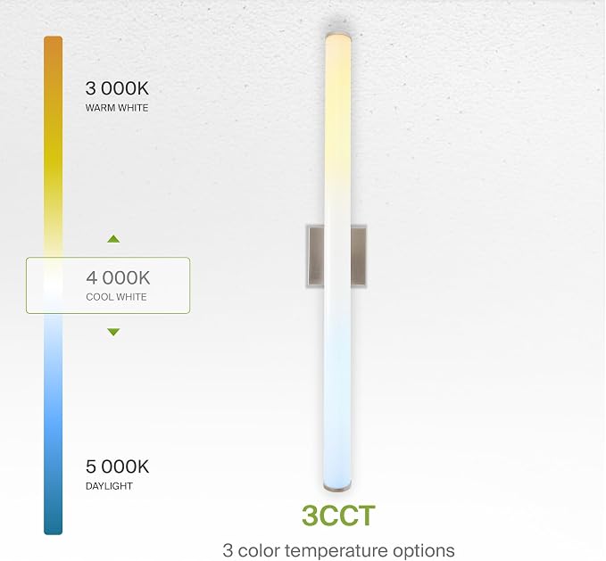 ASD 48" LED Linear Vanity Light Fixture, Modern Bathroom Sconce — 3 Color 3000K-5000K, Dimmable, 35W 3800LM, Energy Star & ETL Listed — Over Mirror Makeup Bar for Bedroom, Cabinets — Nickel, 4 Pack