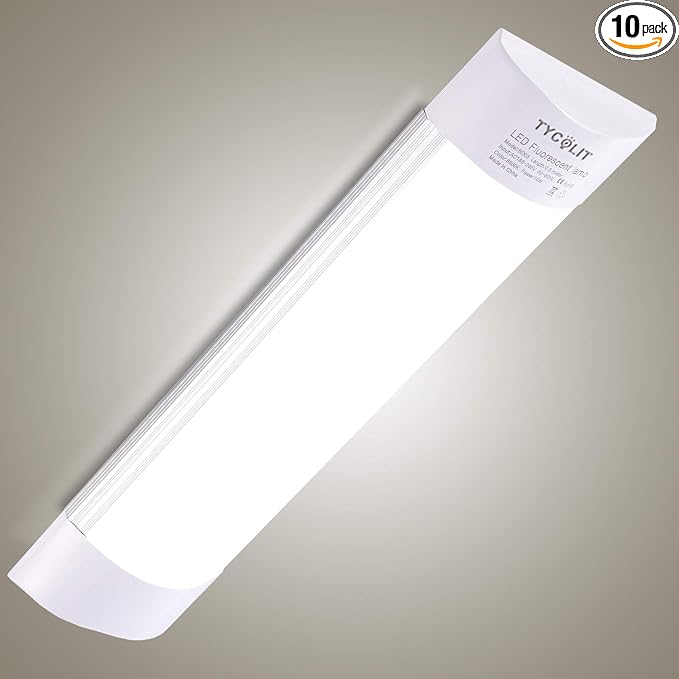 Sararoom 10Pcs 4ft Led Shop Light Fixture 40W LED Tube Light, 4800lm, 4000K Neutral White, 120cm 47.2inch LED Garage Closet Light Ceiling Light for Office Home Basement, No Plug, No Ground Wire