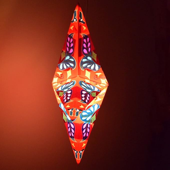 Dara Red Paper Star Lantern with 12 Foot Power Cord Included