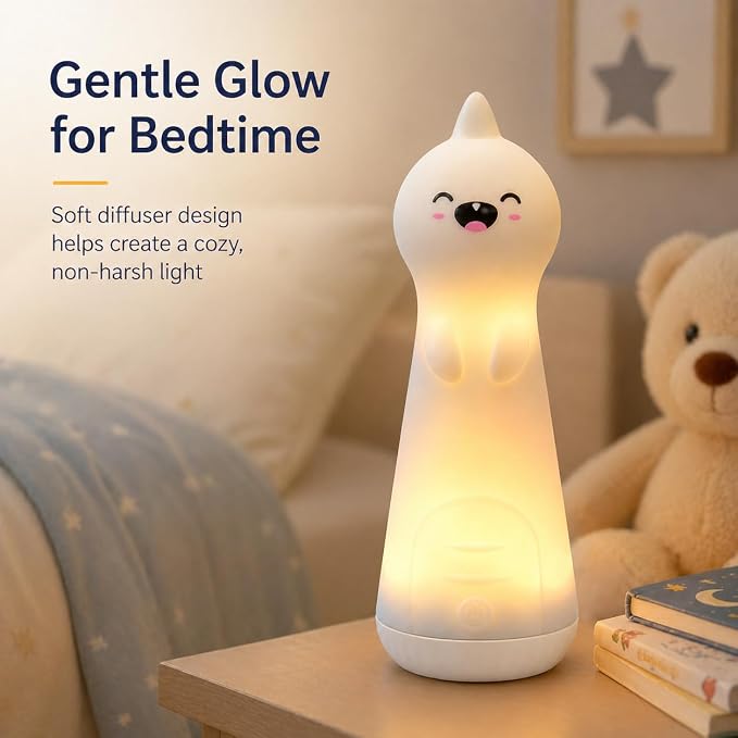 ShaArkMango Flashlight with Night Light for Kids Rechargeable LED Dimmable Nightlight Toddler Bed Room Glow in Dark Handheld Emergency Flashlight for Nursery Traveling Nighttime Use