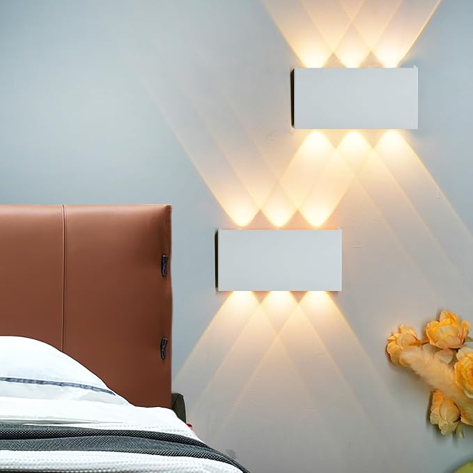 Shelprojsu 2 Pcs LED Magnetic Wall Sconce Lights,5000mAh Wireless Bedside Wall Light USB Rechargeable Reading Wall Lamp,3 Lighting Colors and Dimmable Battery Operated Wall Sconces (White, 2 pcs)