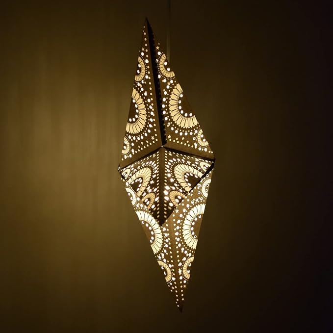 Sunflower Black Paper Star Lantern with 12 Foot Power Cord Included