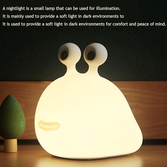 Slug Night Light, Led Portable USB Rechargeable Cute Night Light Animal Lamps with Sensor Timer Touch Lamp, Silicone for Kids Gift