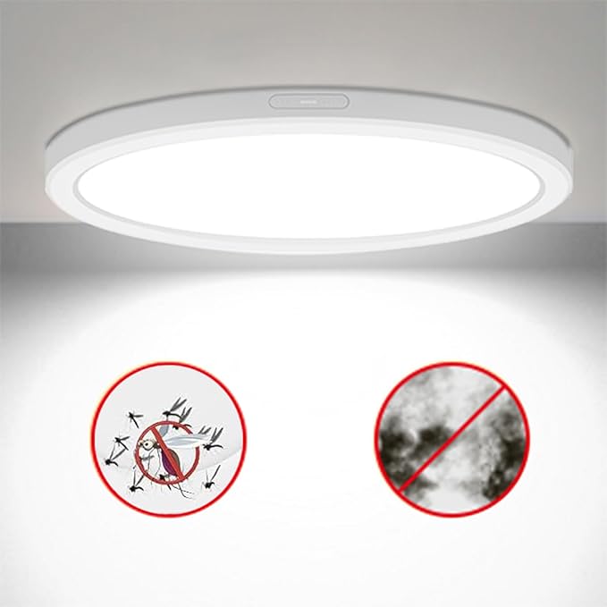 11 inch LED Ceiling Light Flush Mount, Ultra Slim 0.63" Thick Round Flushmount Ceiling Lamp 8 Pack Dimmable 5000K Daylight Ceiling Light Fixture for Bathroom,Kitchen,Closet, ETL Listed (White)