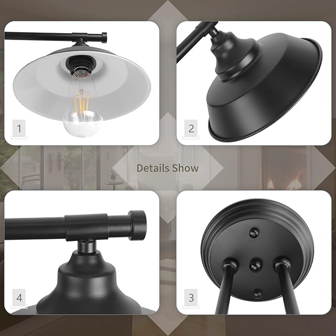 GoYeel Bathroom Vanity Light Fixtures Over Mirror 32.3"-Matte Black Wall Sconce Lighting 3 Lights Rustic Farmhouse Vanity Light Industrial Indoor Wall Light Fixture for Bathroom