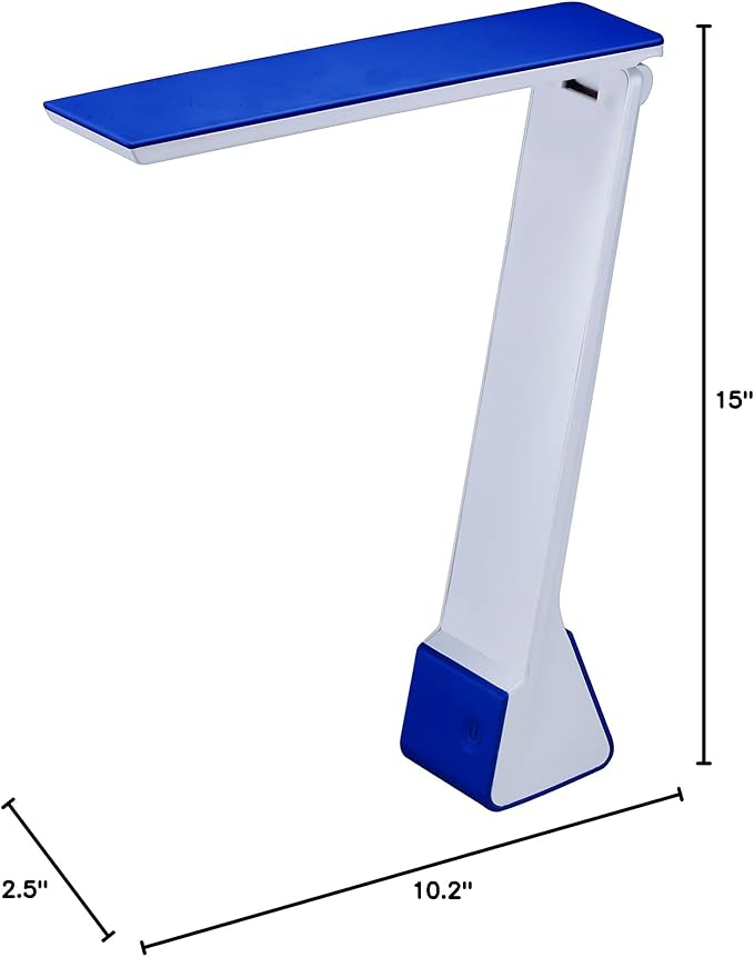 Bostitch Office Rechargable Battery Led Desk Lamp, 3 Color Temperatures, Flip Open, Blue (KT-VLED1810-BLUE)