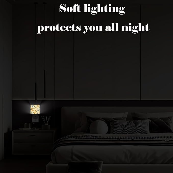 Cartoon Waild Animals Night Light,Plug-in Night Lights with Dusk to Dawn Sensor for Stairway,Hallway,Bedroom Sleep Friendly Ideal for Women/Girls/Boys Gift,0.5w
