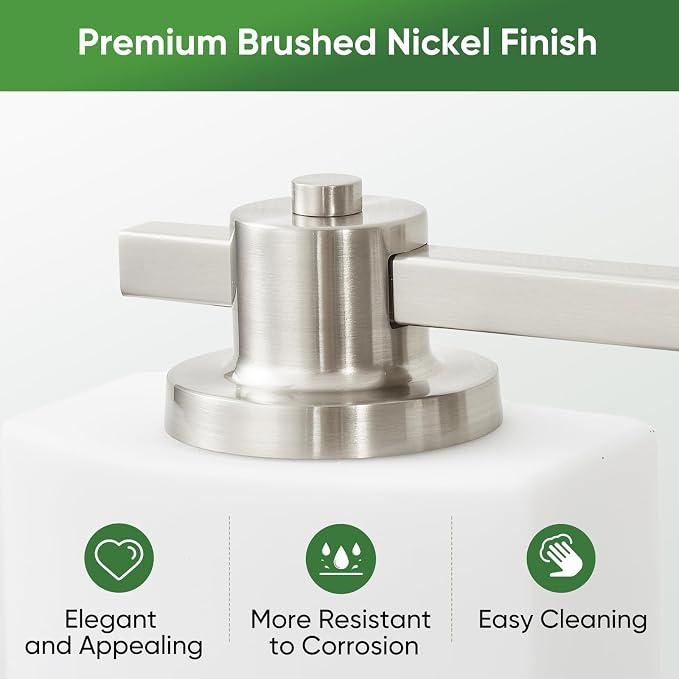 15 Inch Brushed Nickel Vanity Light for Bathroom 2 Light Bathroom Light Fixtures Over Mirror Milk Glass Makeup Shower Lamp Farmhouse Wall Sconce