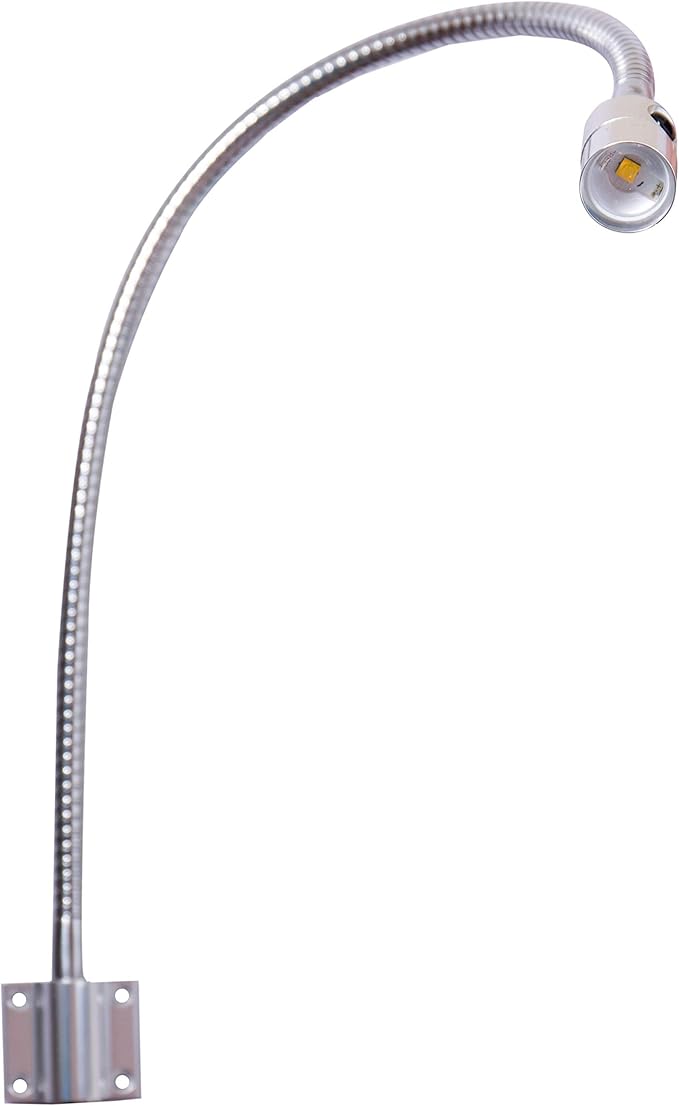 Hersi Reading Light Built-in Button Switch Minimalist Flexible Gooseneck LED Bed Lamp Headboard Wall Surface Mount for Bedroom/Living Room
