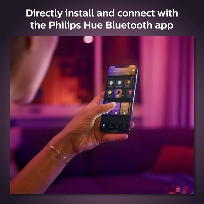 Philips Hue Smart Retrofit Recessed 5/6" LED Downlight 4 Pack, White and Color Ambiance Color-Changing Light, 1100LM, Control with Hue App, Compatible with Alexa, Google Assistant and Apple HomeKit