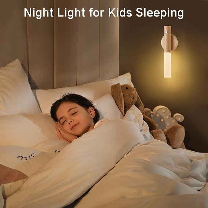 Montford Battery Operated Wall Sconces, Motion Sensor Night Light Magnetic Wall Light Rechargeable Wall Sconce, Peel and Stick Sconce Lights for Bedside Stair Hallway