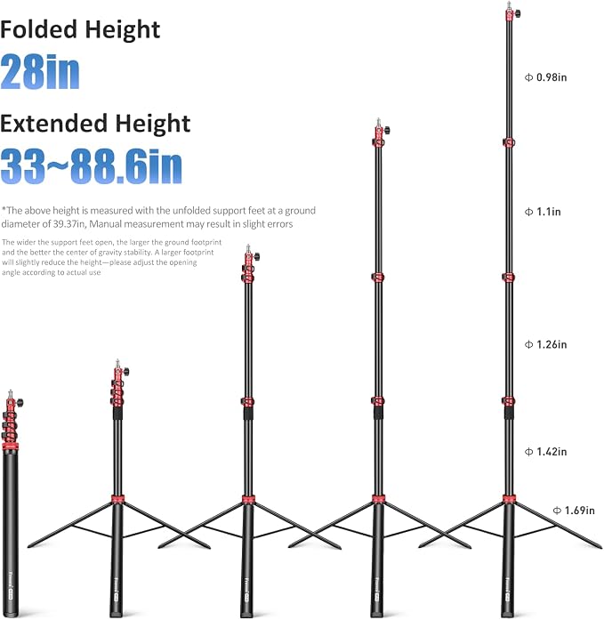FreeSea MT-05 Heavy Duty Tripod, Aluminum Alloy Photography Light Stand