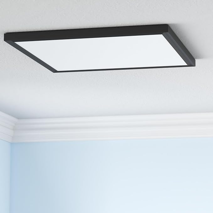 UltraLux 2x2 Surface Mount LED Panel TRIAC Dimmable 3CCT Matte Black 1Pk | 3000 lumens, 120-degree beam, CRI>80, aluminum build, damp-rated, fits junction boxes, over 50,000 hours, 5-year warranty