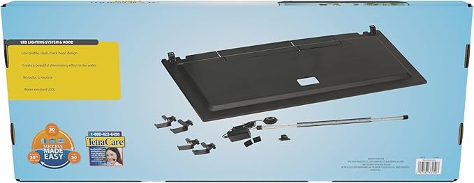 Tetra LED Hood 30 Inches by 12 Inches, Low-Profile Aquarium Hood with Hidden Lighting