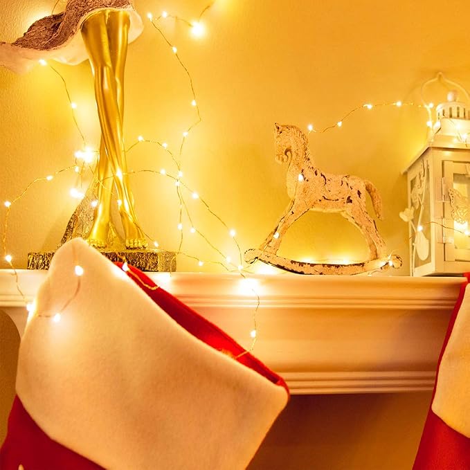 LED String Lights 99ft 300 LEDs 2 Packs Fairy Lights, Dimmable Outdoor/Indoor Starry String Lights, Warm White Copper Lights with Remote for Garden Room Patio Party Decor
