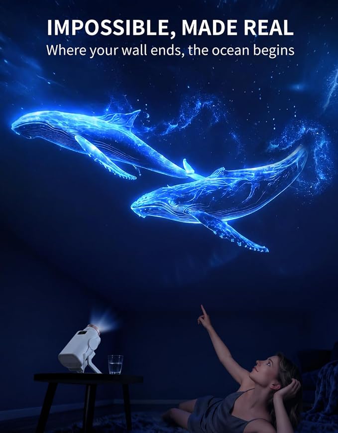 3D Galaxy Projector, Star Projector,60 Scenes, Bluetooth Speaker & Timer | 500" HD Giant Screen Projection, Stylish Bedroom & Kids' Room Decor, Great Birthday & Holiday Gift Choice