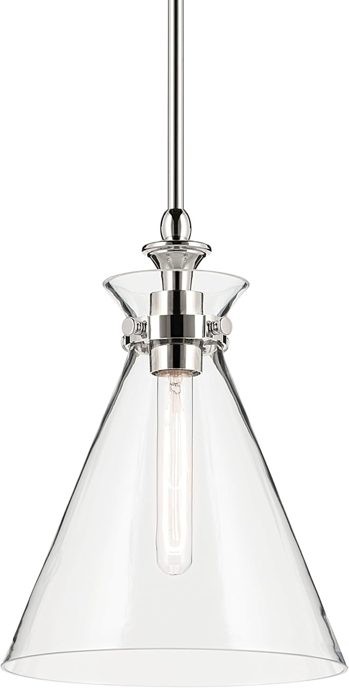 Kichler Larkin 3-Light Linear Pendant Light, Black | Linear pendant light for kitchen islands, dining rooms, and bedrooms (10.5" x 14.5"), 42566BK