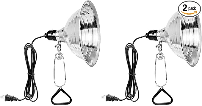 Simple Deluxe Clamp Lamp Light with 8.5 Inch Aluminum Reflector up to 150 Watt E26 (no Bulb Included) 6 Feet 18/2 SPT-2 Cord, 2-Pack