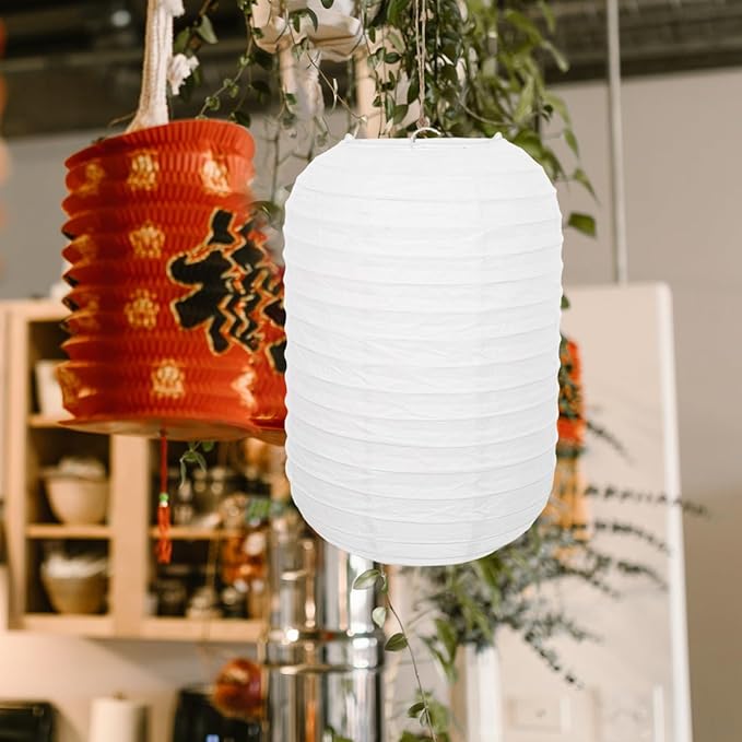 Uonlytech 2Pcs Wedding Decor Japanese Lantern Lamp : White Lanterns for Indoor Outdoor Home Yard Ramen Restaurant Decoration Mushroom Decor