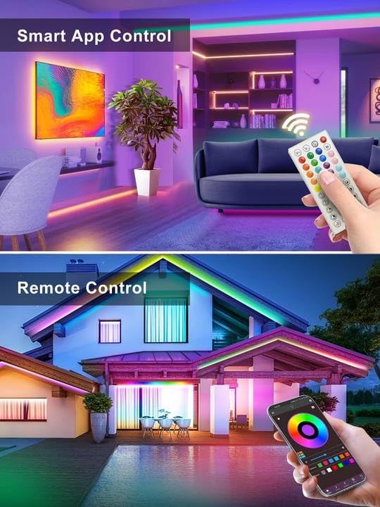 NBBUFF 50FT RGB Led Neon Rope Lights Outdoor with Remote & App Control | (1 Roll) Music Sync Led Strip Lights Color Changing, Neon Led Light Strip,DIY Flexible Led Lights For Bedroom, Gaming, Party