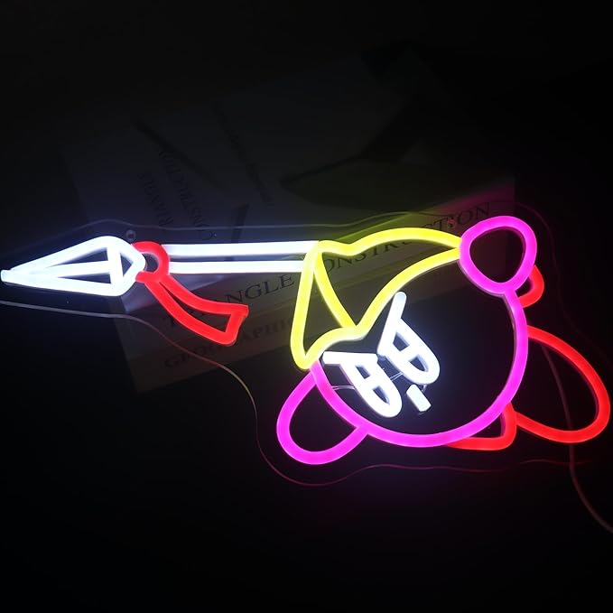 Gaming Neon Sign for Kids Bedroom Game Room, LED Anime Neon Sign Wall Art for Gaming Setup, Man Cave, Dorm or Bedroom Decor, Dimmable USB, Gift for Gamers Teens, Boys, Kids(SpearBoyL)