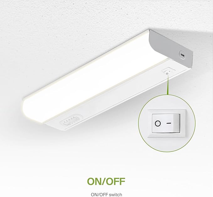 ASD 20 Pack 12 Inch Hardwired LED Under Cabinet Lights, On/Off & 5CCT Switch 2700K-5000K, 5W 442LM CRI90+, Direct Wire Low Profile Linkable Fixture, Dimmable Under Counter Kitchen Lighting, White, UL