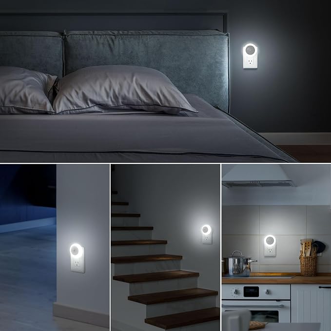 fesnne Night Lights Plug into Wall, Night Light, Dusk to Dawn Sensor, White Led Night Light 0.5W, 8 Pack Nightlight for Adults, Bedroom, Bathroom, Hallway, Kitchen