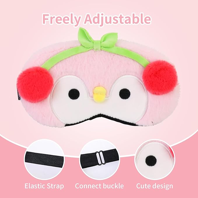 PERFECTSIGHT Cute Sleep Eye Masks (Pink Penguin)