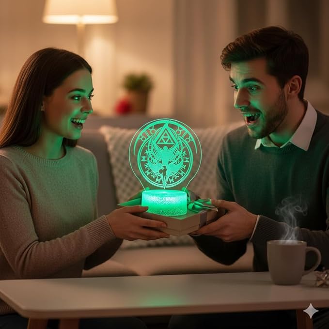 3D Night Light, 16 Color Changing Cartoon USB Desk Lamp, Crest of Hyrule Illusion Lighting with Remote Control for Home Decor Gift for Kids. (5)