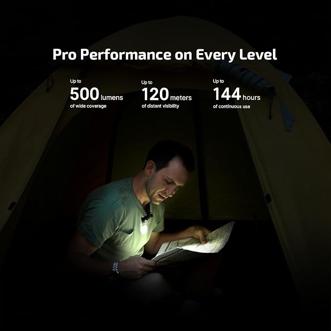OLIGHT Oclip Pro Rechargeable EDC Clip-on Flashlight, Black | Red Light, 500 Lumens Floodlight, Spotlight, Pocket-Sized, USB-C Charging, Magnetic, for Work, Signaling, Outdoor or Home Use