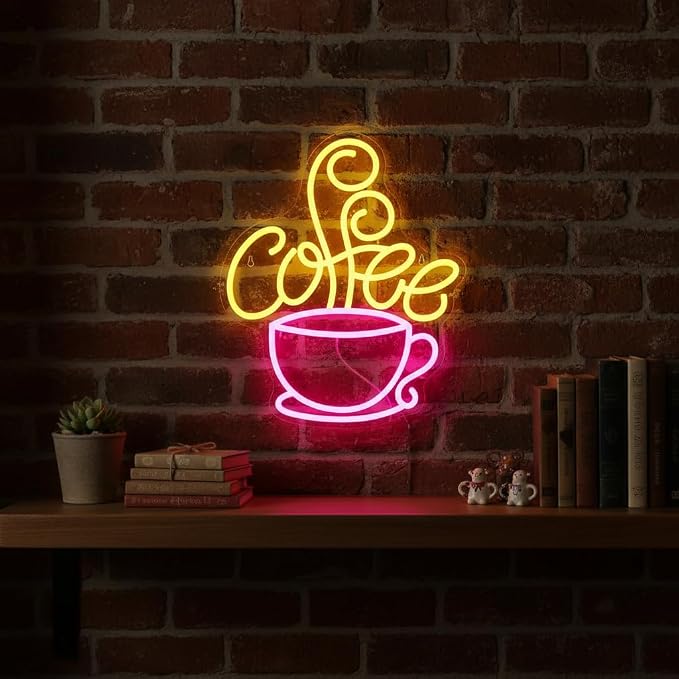 Coffee Bar Neon Sign, Dimmable LED Coffee Wall Light for Coffee Station | USB Powered Coffee Neon Light for Coffee Station, Kitchen, Cafe Shop, Coffee Corner, Home Bar Decor, Gift for Coffee Lovers