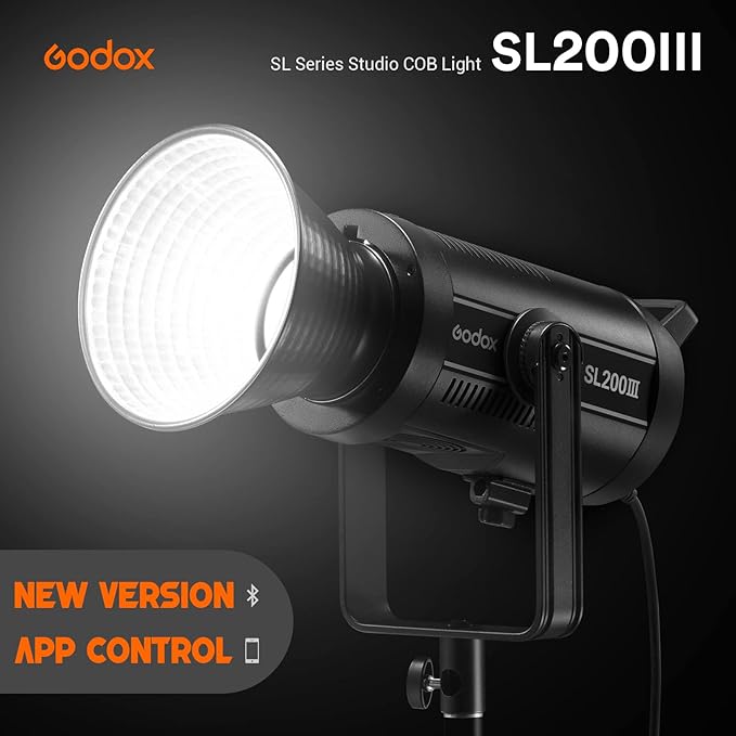 Godox SL200III, SL200W III SL-200WIII 215W Bowens Mount Daylight Balanced Led Video Light, 95600lux@1m, CRI96+ TLCI97+, 8 FX Special Effects, Ultra Silent Fan Continuous Lighting