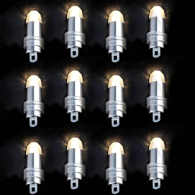 Non-Blinking LED Mini Lights Battery Operated Small LED Lights for Balloon Paper Lantern Party Decoration (Warm White, Pack of 12)