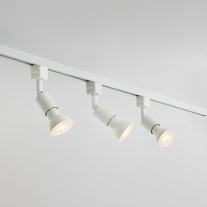 mirrea L Type Track Lighting Head to E26 Medium Screw Base Adapter Light Direction Adjustable Pack of 3 (White)