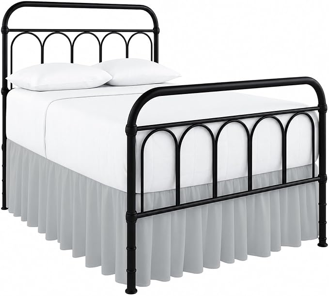 Ruffled Bed Skirt with Split Corners-Dust Ruffle - 18" Drop 100% Microfiber Soft,Sheen & Luxurious Look - Bed Skirts (Light Grey -Twin)