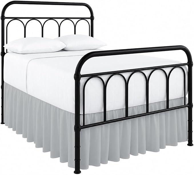 Ruffled Bed Skirt with Split Corners-Dust Ruffle - 21" Drop 100% Microfiber Soft,Sheen & Luxurious Look - Bed Skirts (Light Grey -Twin)