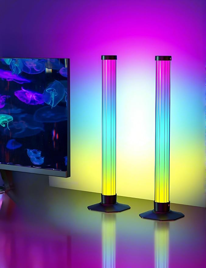 RGB Light Bar, TV Backlights 360 Degree Light Emitting USB Powered, Gaming Ligting, APP and Remote Control, Music Sync, Color Changing Ambient Lighting for Desk, TV, PC, Monitor, Party